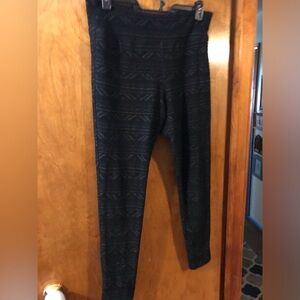 Mudd Black 24/7 Flx Stretch Patterned High-Waist Leggings Size XL